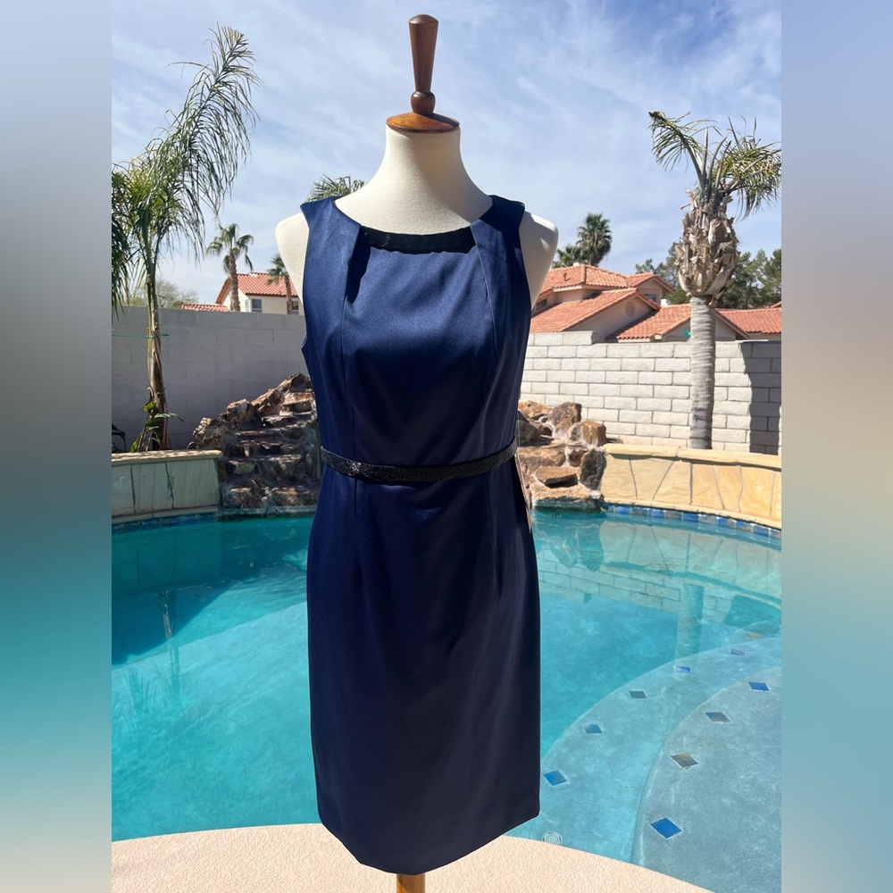 JS Collections Navy Midi Dress